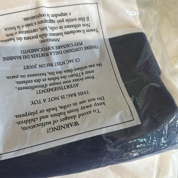 Wynne Layers White Navy Blue Luxe Crepe Spliced Tee Pockets Large - Picture 3 of 3